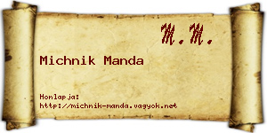Michnik Manda névjegykártya